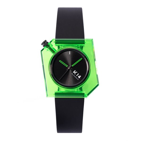 [클라쎄14] K14 GREEN AVO 남녀공용 실리콘밴드 시계 40mm