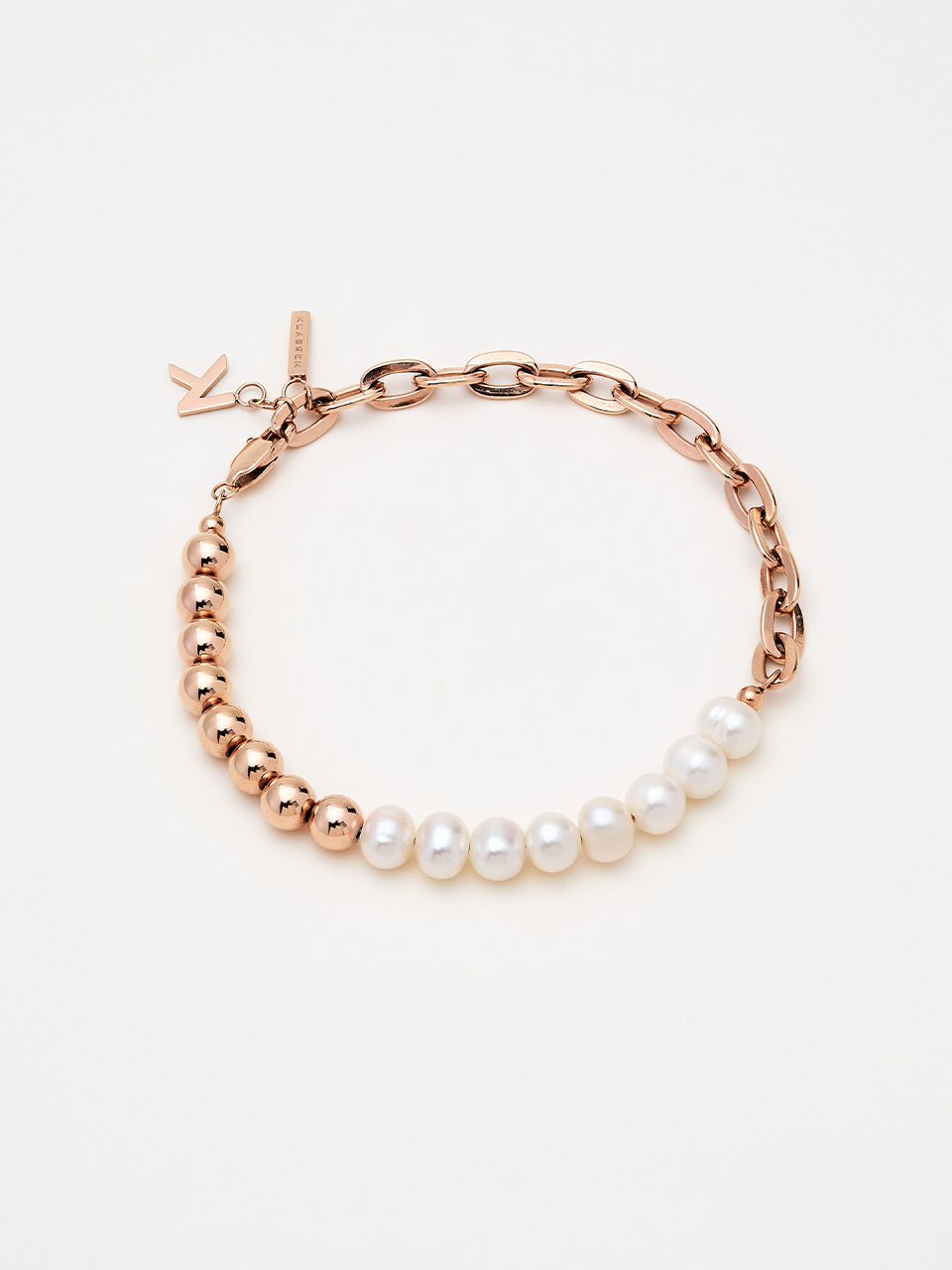 클라쎄14 Duality Chain Sphere Bracelet RG&amp;White Pearl JDB21RW002M