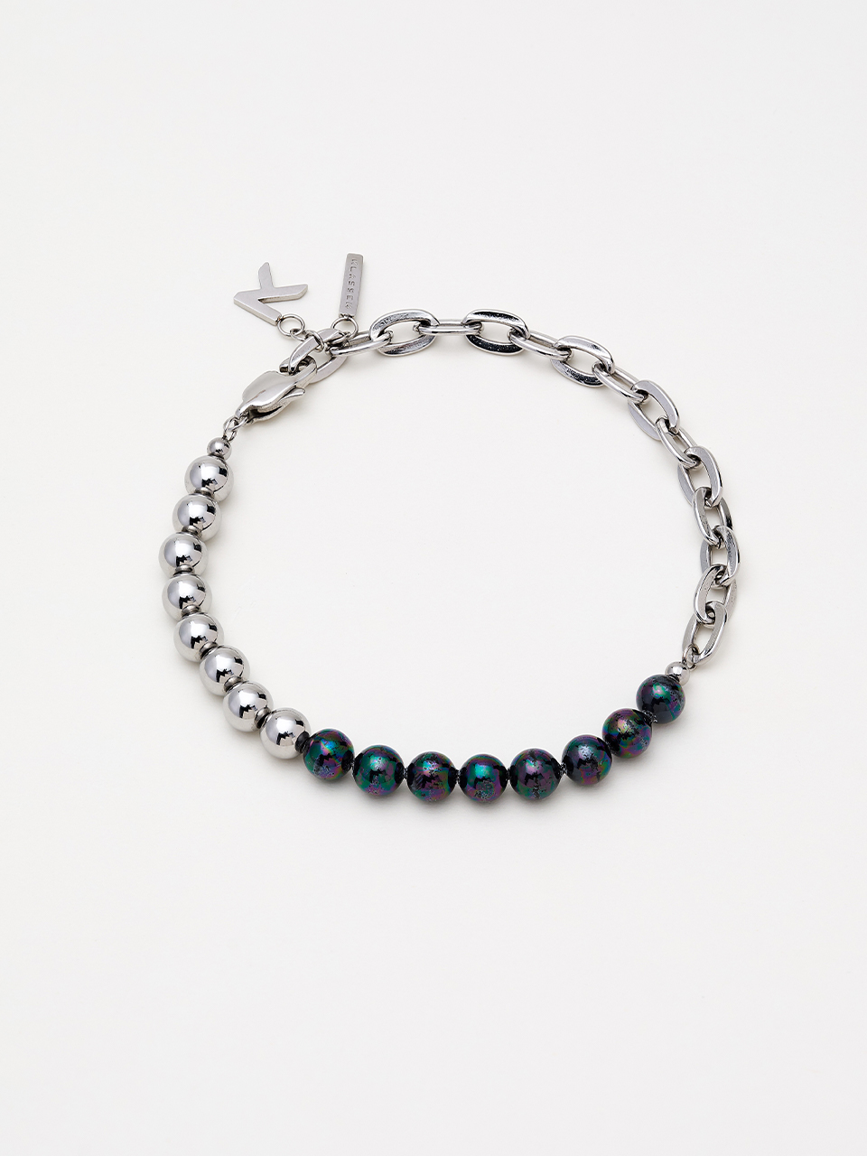 클라쎄14 Duality Chain Sphere Bracelet Silver&amp;Black Pearl JDB21SB002M